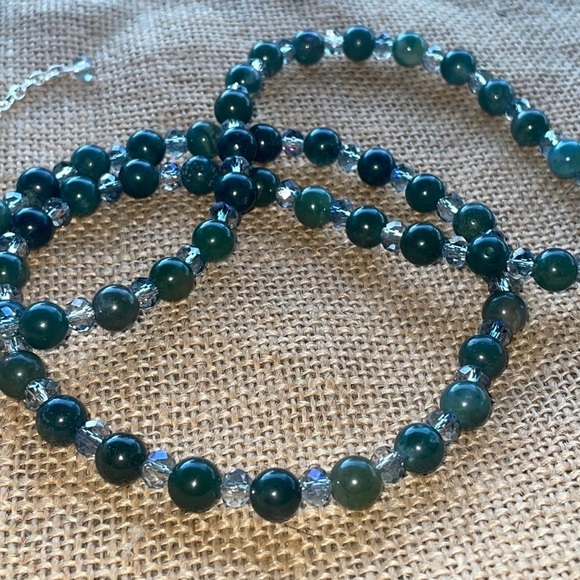 Real Green Aventurine Stone & Crystal beads New Handmade Extension adjustable - Picture 4 of 8